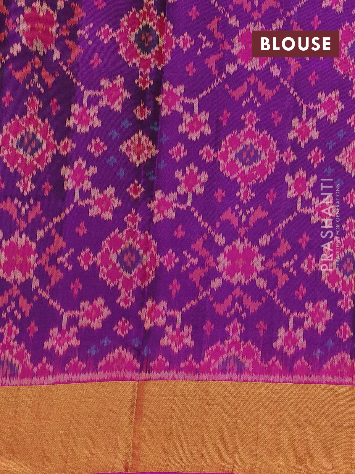 Rajkot patola silk saree purple with allover ikat weaves and zari woven border - Image 4