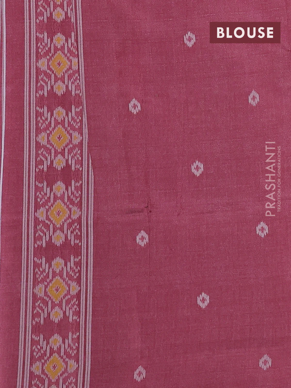Sambalpuri semi silk saree blue and maroon shade with allover ikat weaves and thread woven border - Image 3