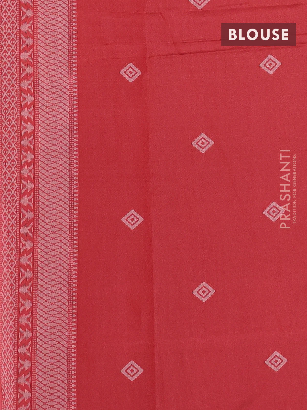 Sambalpuri semi silk saree elephant grey and red shade with allover ikat weaves and thread woven border - Image 3