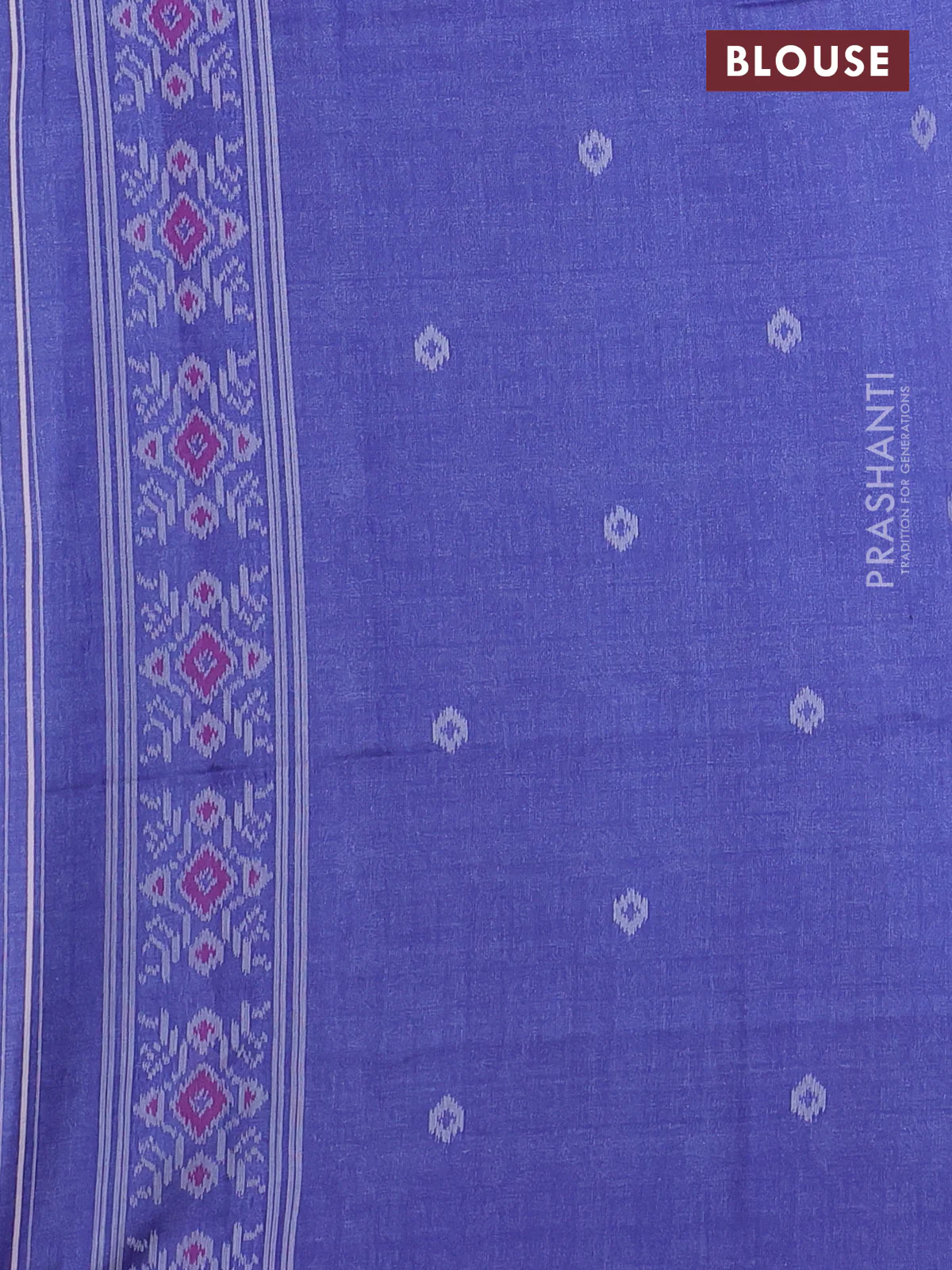Sambalpuri semi silk saree green and violet with allover ikat weaves and thread woven border - Image 3