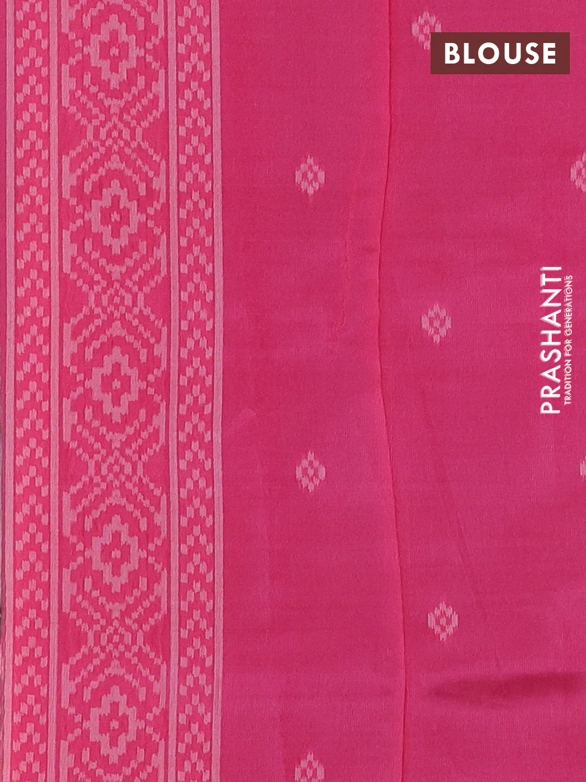 Sambalpuri semi silk saree grey shade and candy pink with allover thread woven ikat weaves and thread woven border - Image 3
