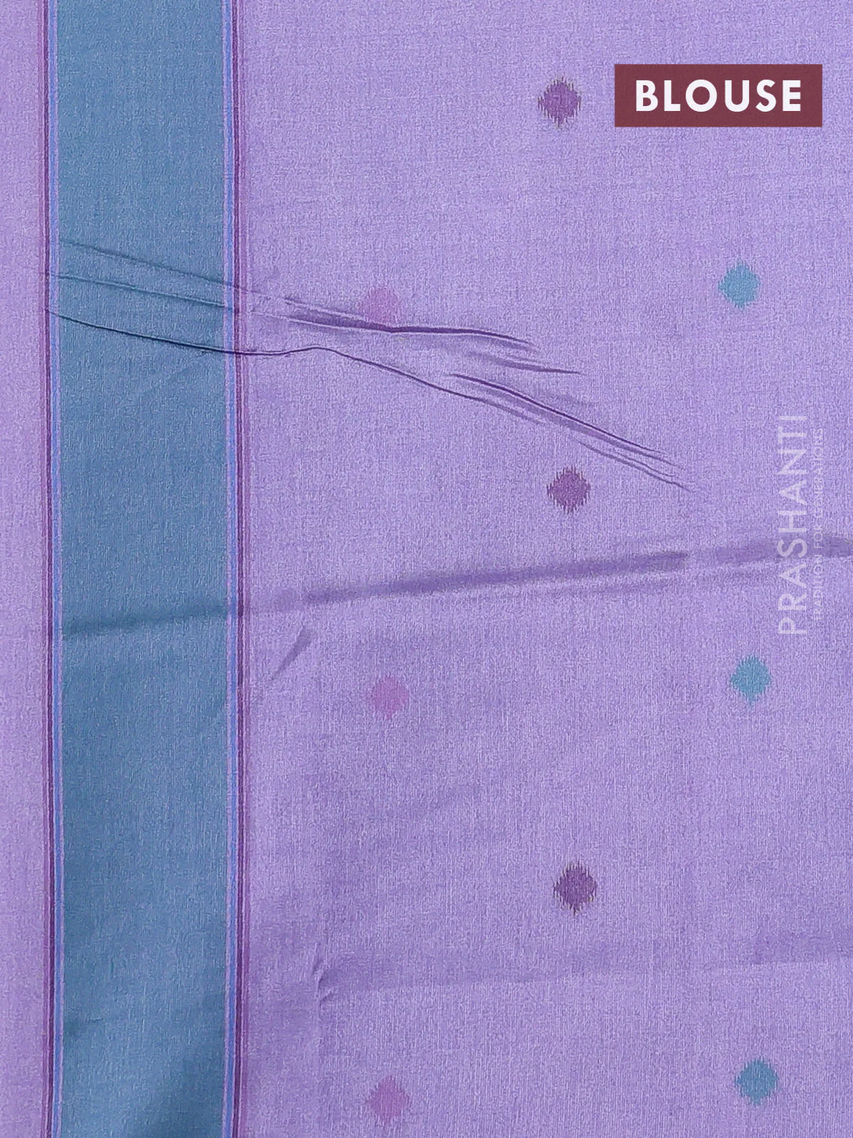 Sambalpuri semi silk saree lavender and teal green with allover ikat weaves and rettapet thread woven border - Image 3
