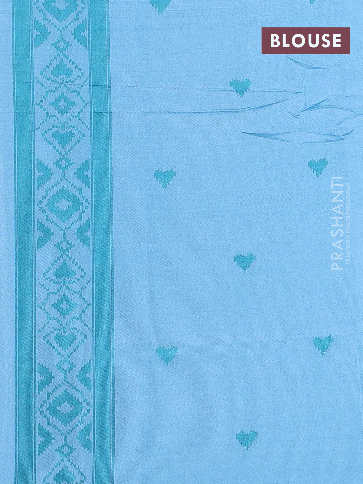 Sambalpuri semi silk saree lime yellow and light blue with allover ikat weaves and thread woven border - Image 3