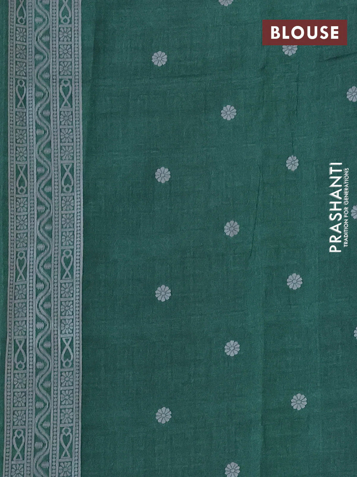 Sambalpuri semi silk saree maroon shade and green with allover thread woven ikat weaves and thread woven border - Image 3