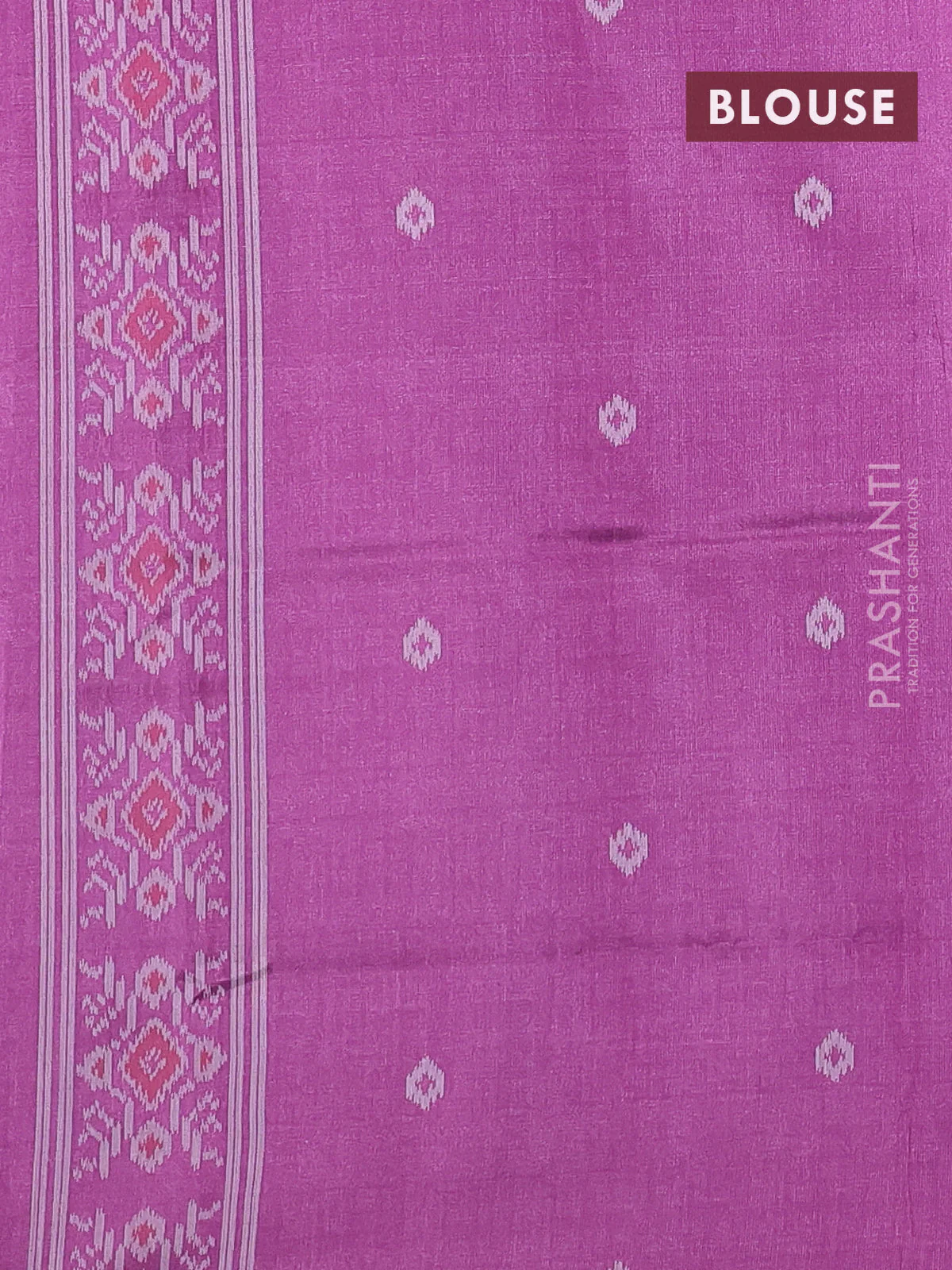 Sambalpuri semi silk saree pastel blue and magenta pink with allover ikat weaves and thread woven border - Image 3