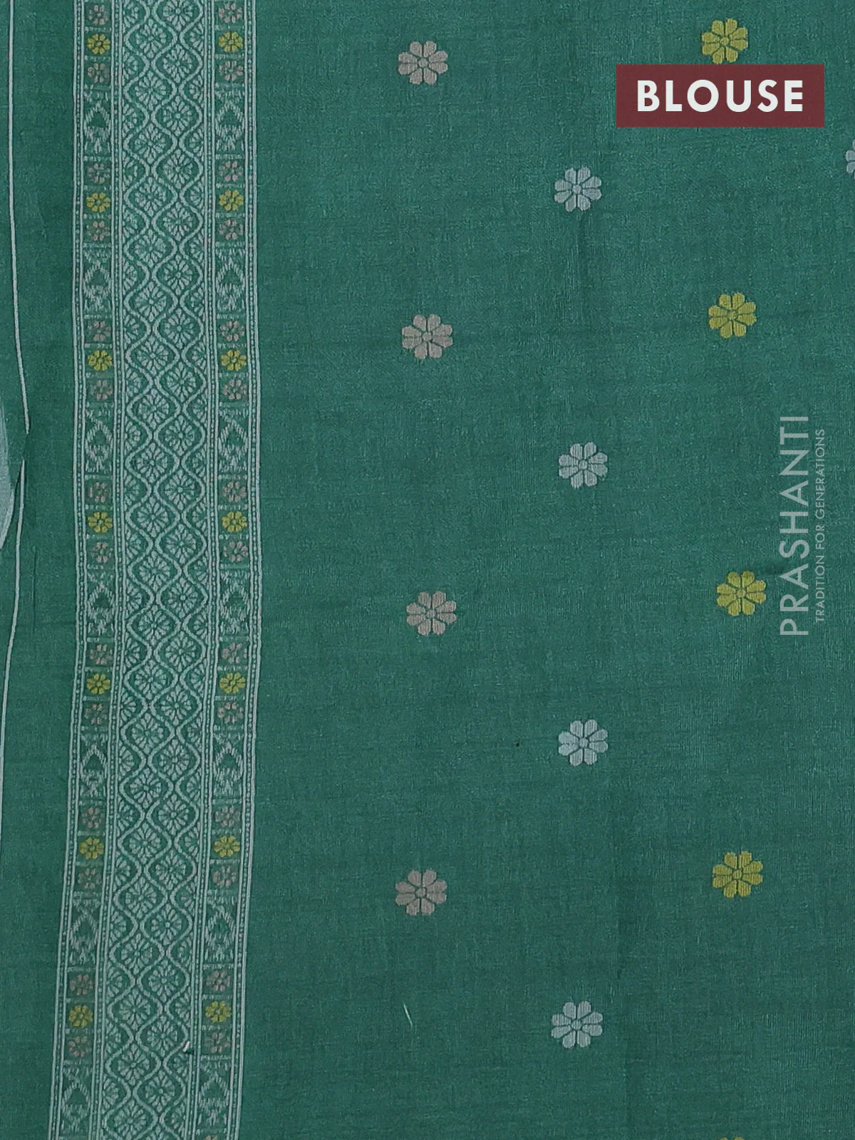 Sambalpuri semi silk saree pastel maroon and green with allover ikat weaves and thread woven border - Image 3