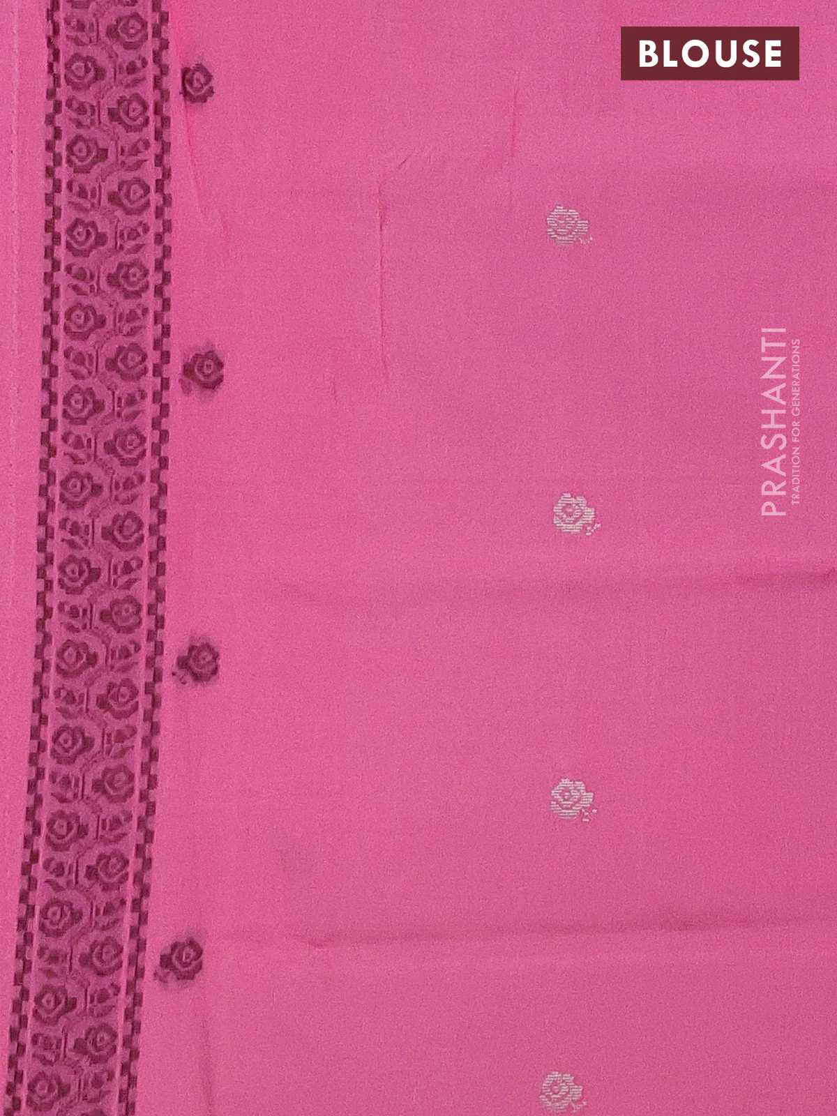 Sambalpuri semi silk saree pink with thread woven ikat buttas and thread woven border - Image 3