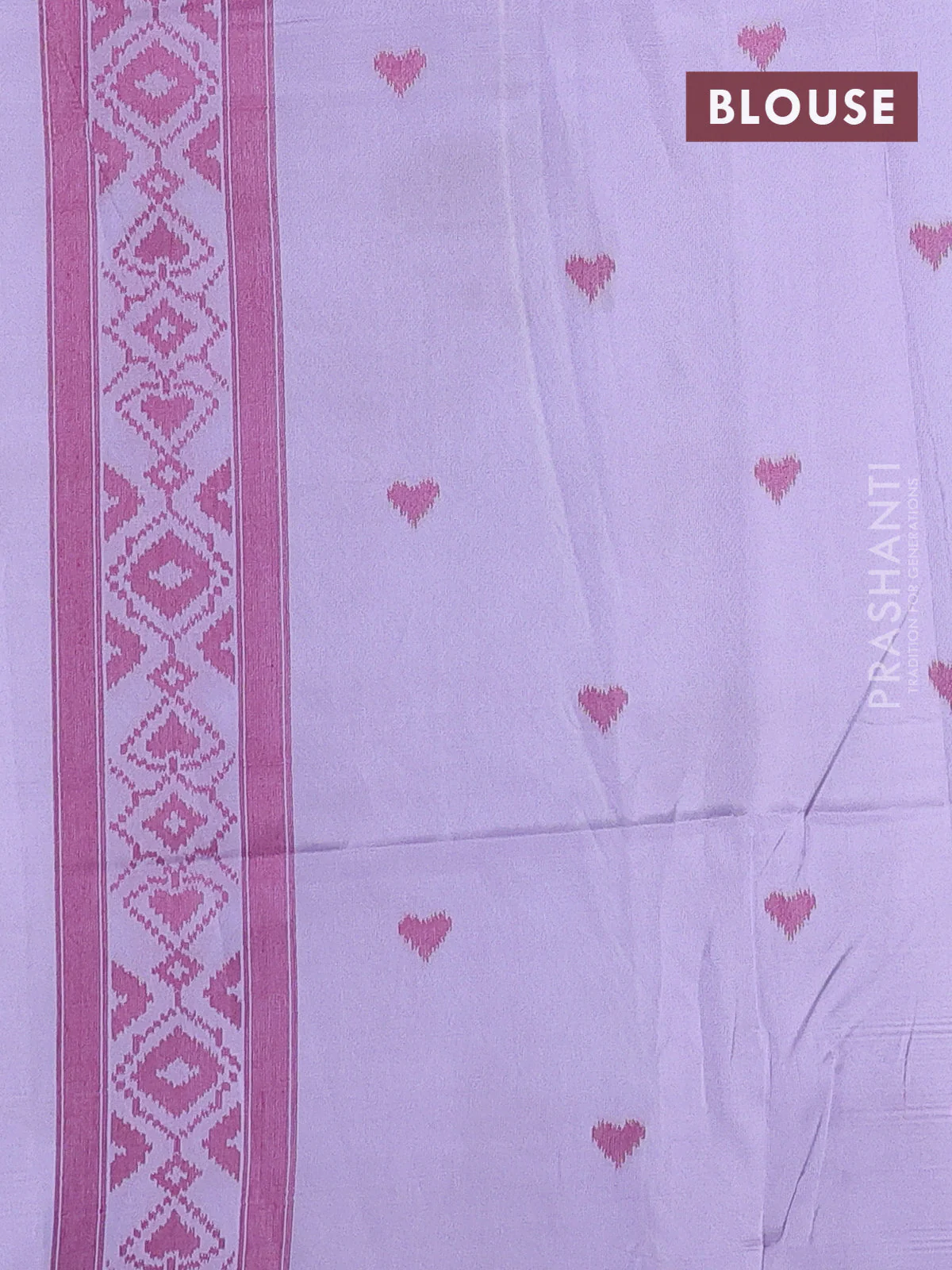 Sambalpuri semi silk saree teal green and lavender shade with allover ikat weaves and thread woven border - Image 3