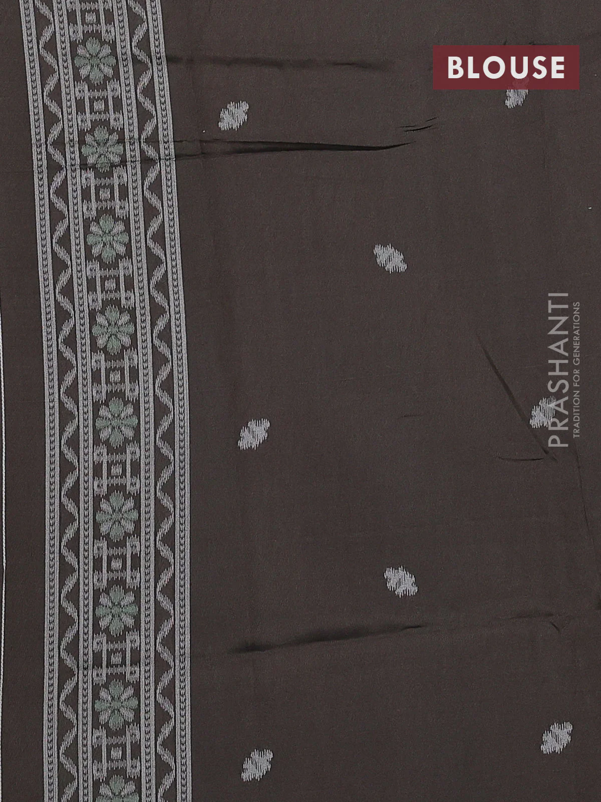 Sambalpuri semi silk saree violet and dark sap green with allover ikat weaves and thread woven border - Image 3