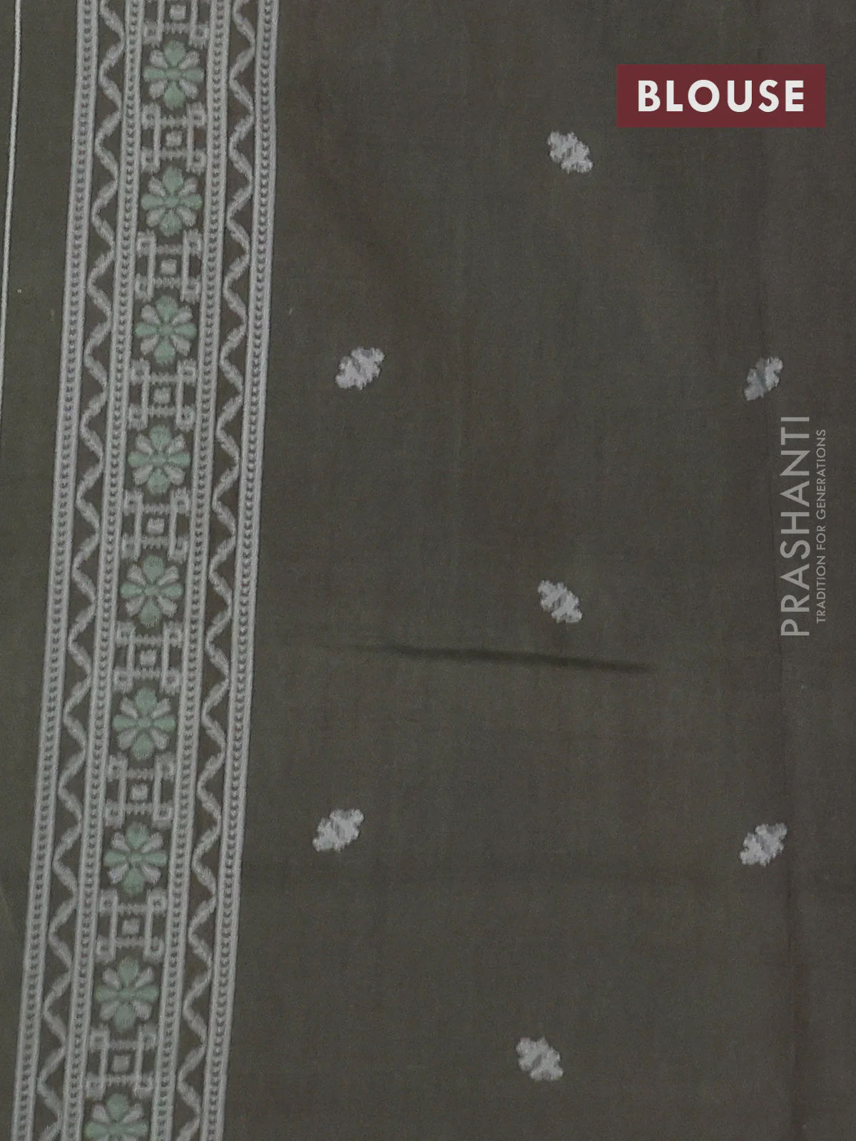 Sambalpuri semi silk saree violet and sap green with allover ikat weaves and thread woven border - Image 3