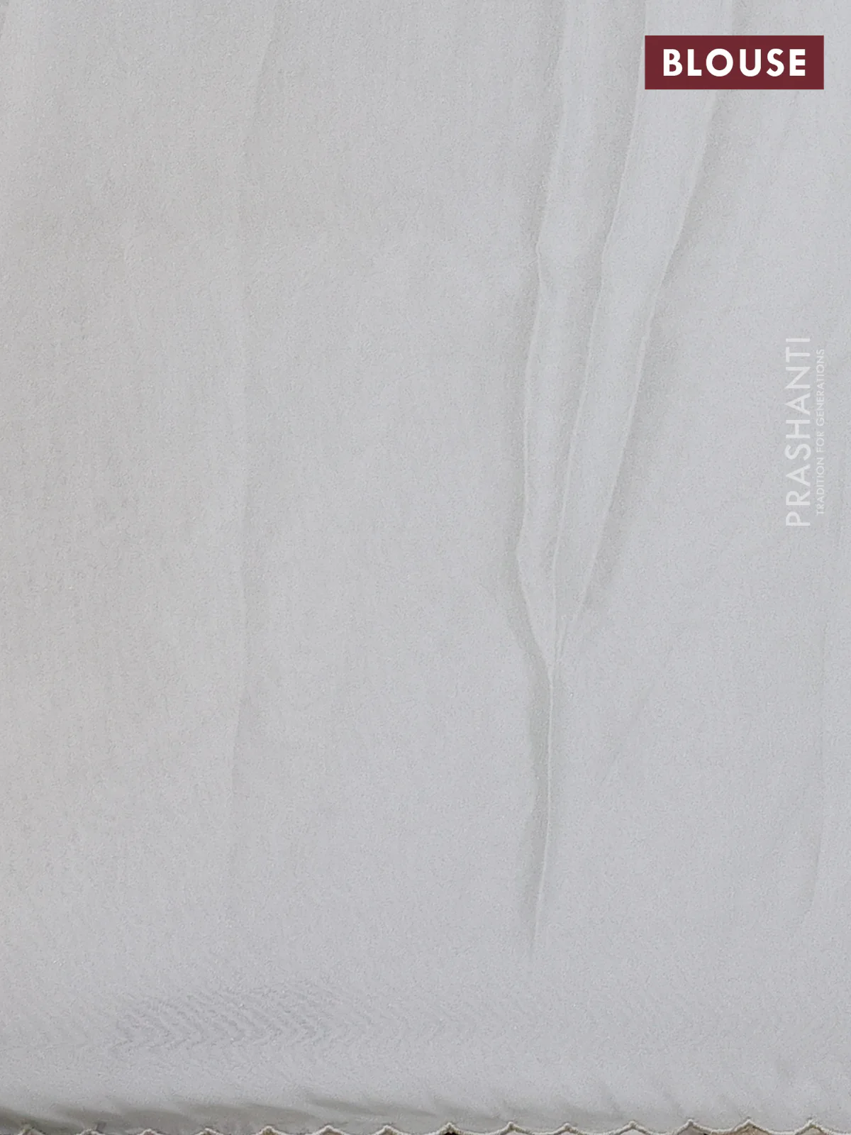 Satin Organza saree off white with plain body and floral design cut work border - Image 5