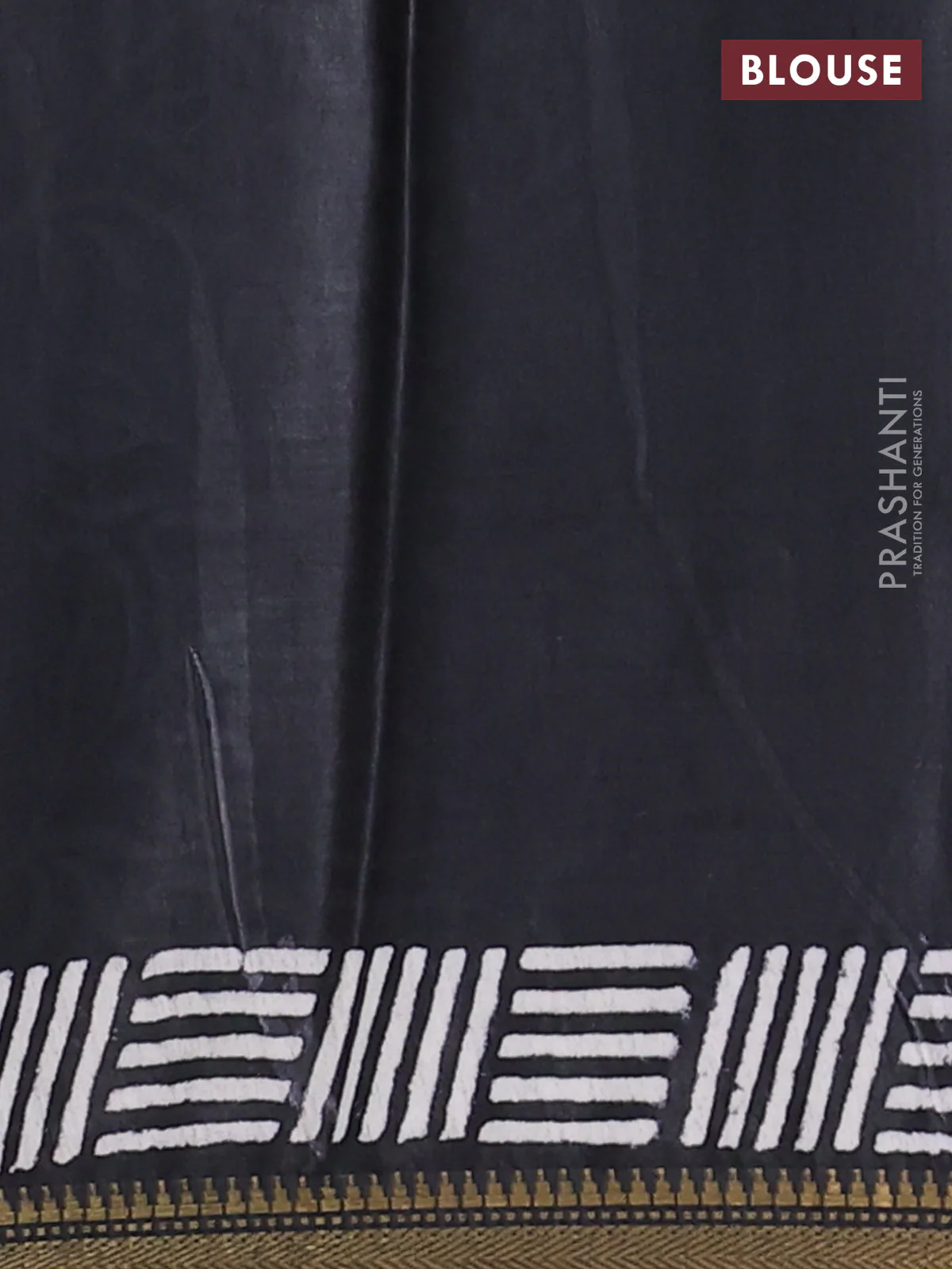 Semi bhagalpuri saree black with allover prints and zari woven border - Image 4