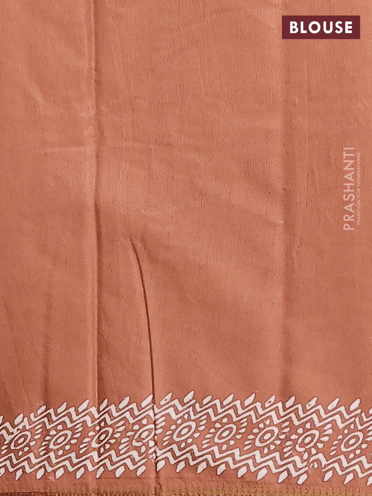 Semi bhagalpuri saree brown with allover prints and zari woven border - Image 4