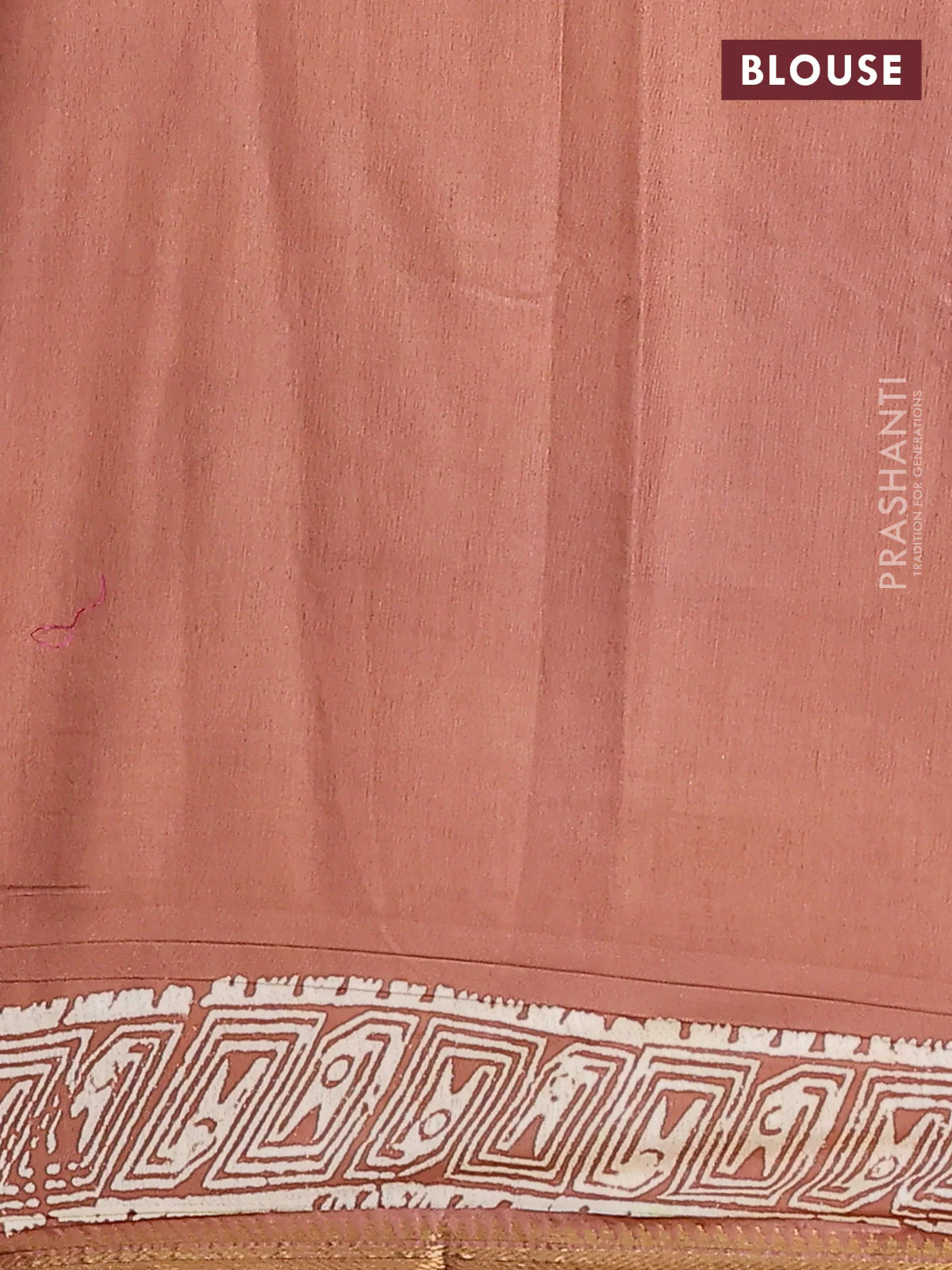 Semi bhagalpuri saree brown with allover prints and zari woven border - Image 4