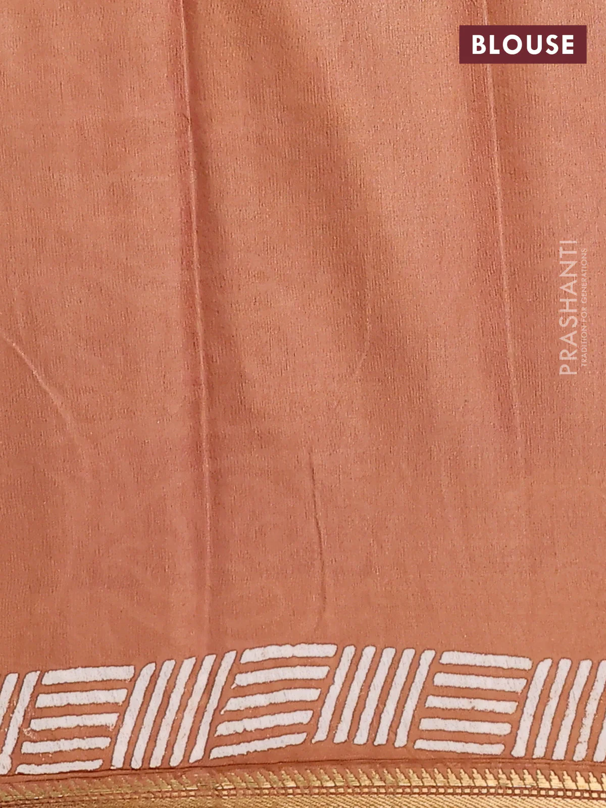 Semi bhagalpuri saree brown with allover prints and zari woven border - Image 4