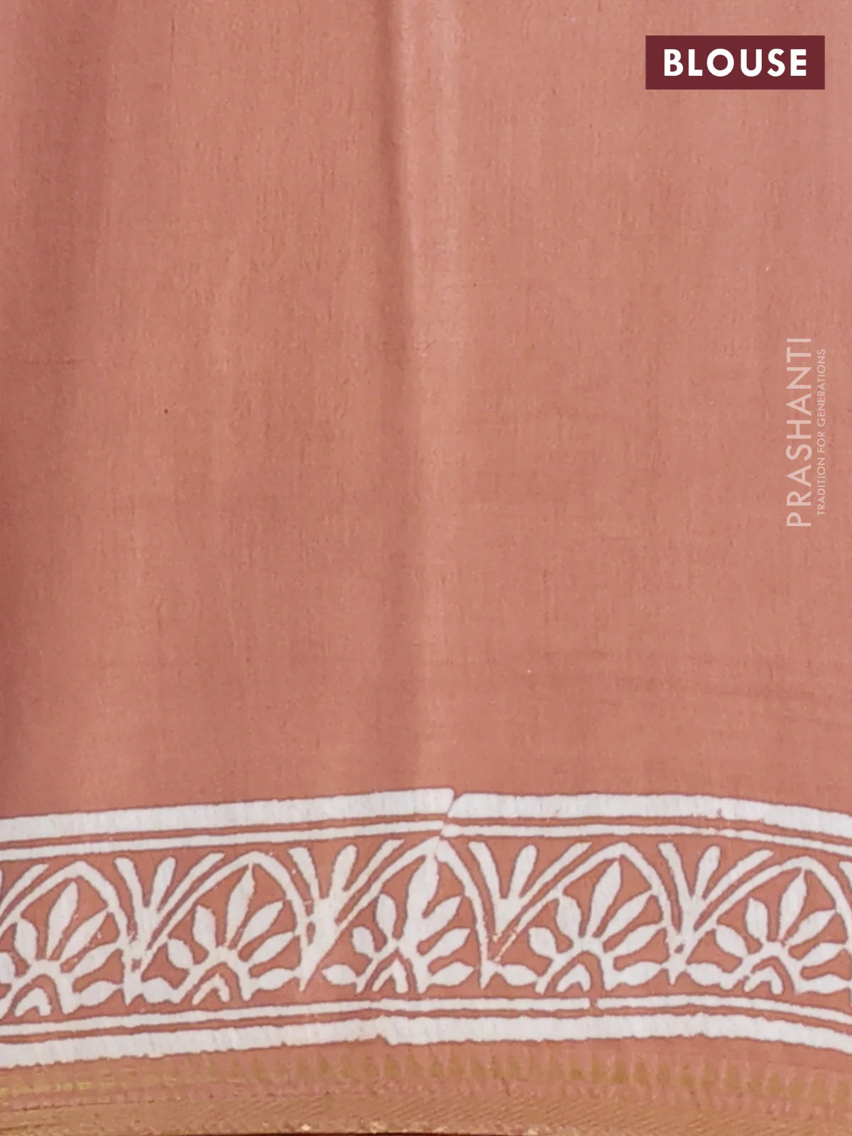 Semi bhagalpuri saree brown with allover prints and zari woven border - Image 4