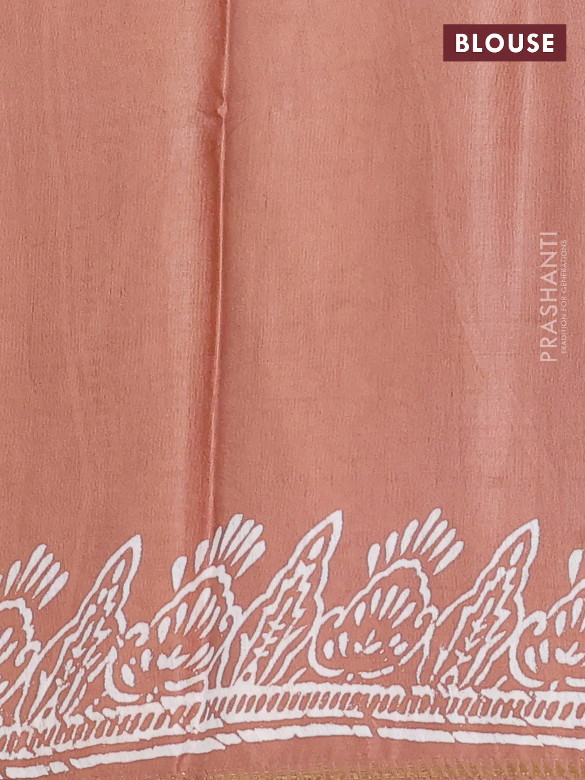 Semi bhagalpuri saree brown with allover prints and zari woven border - Image 4