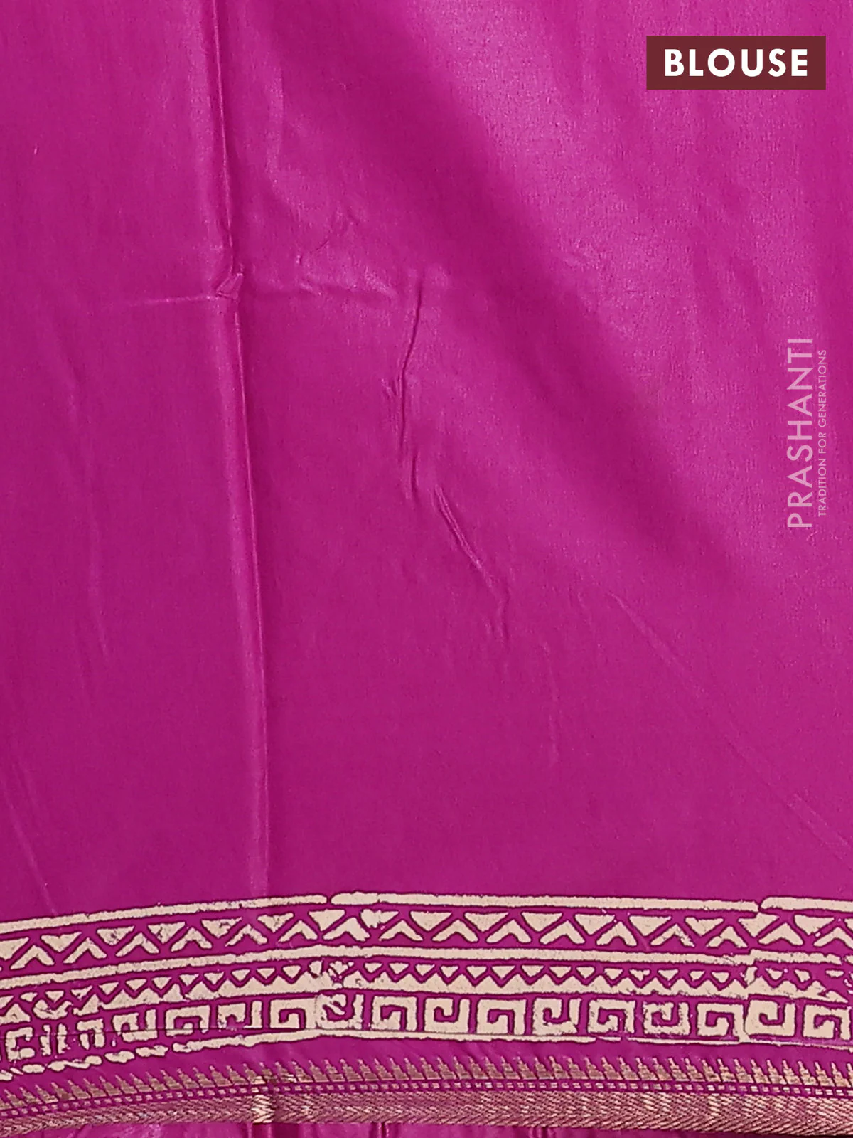 Semi bhagalpuri saree deep purple with allover prints and zari woven border - Image 4