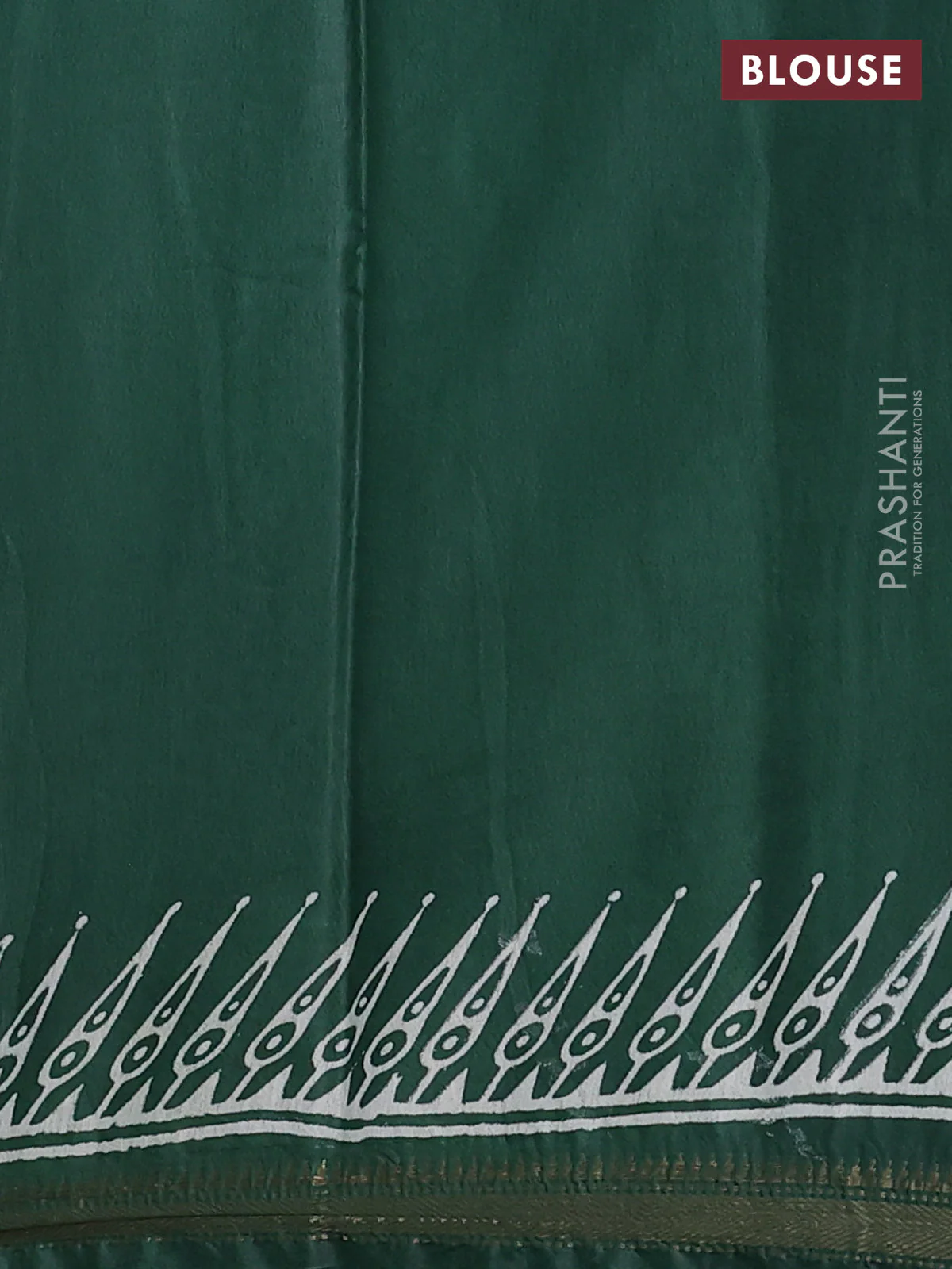 Semi bhagalpuri saree green with allover prints and zari woven border - Image 4