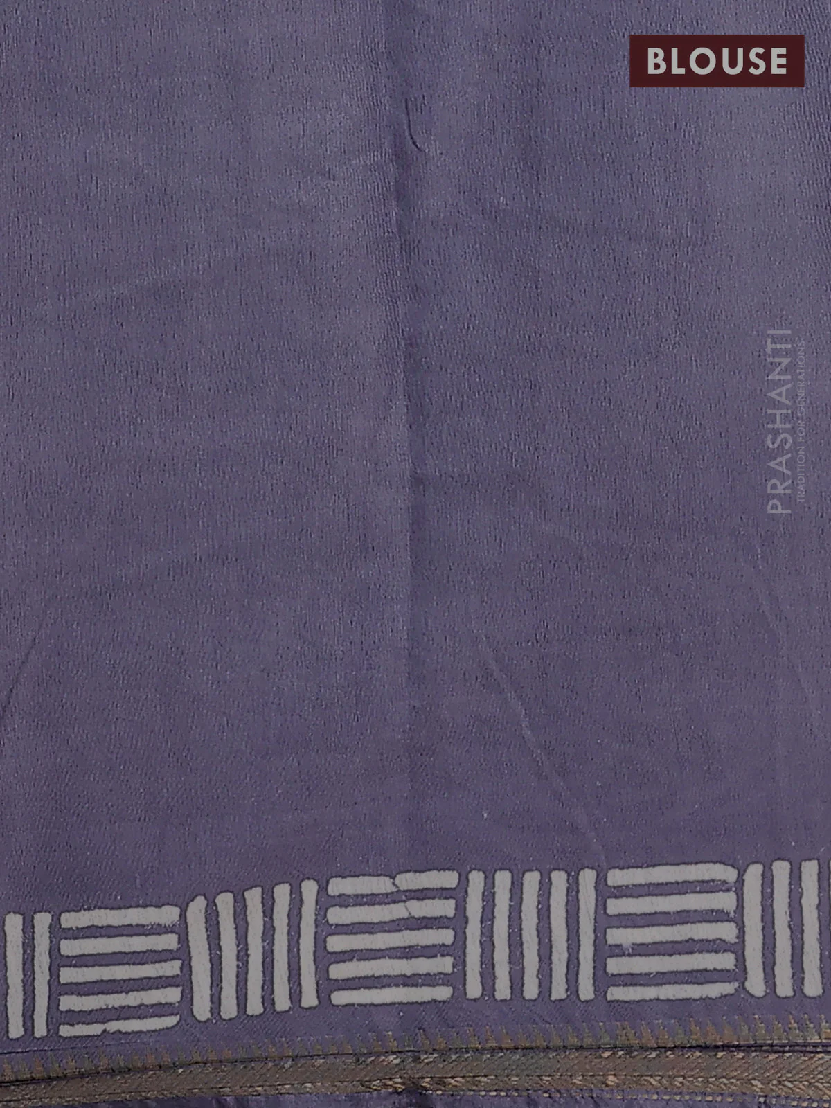 Semi bhagalpuri saree grey with allover prints and zari woven border - Image 4