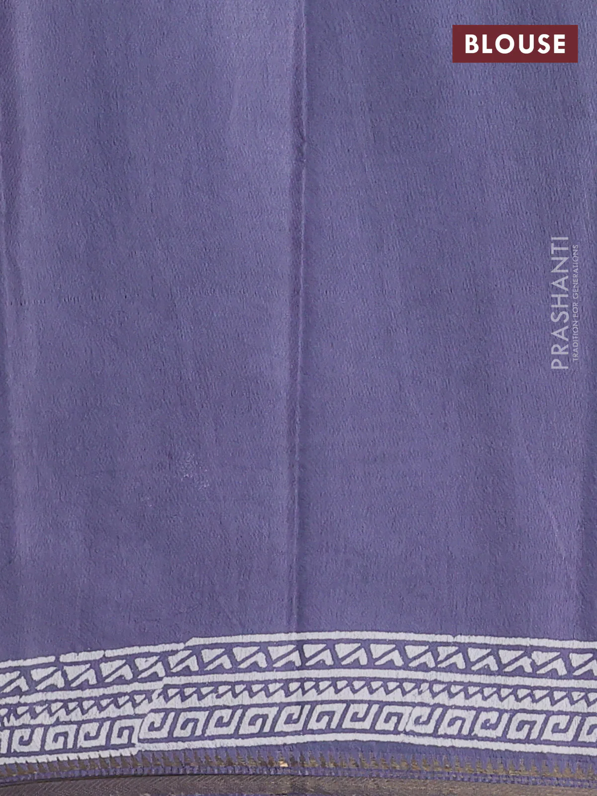 Semi bhagalpuri saree grey with allover prints and zari woven border - Image 4