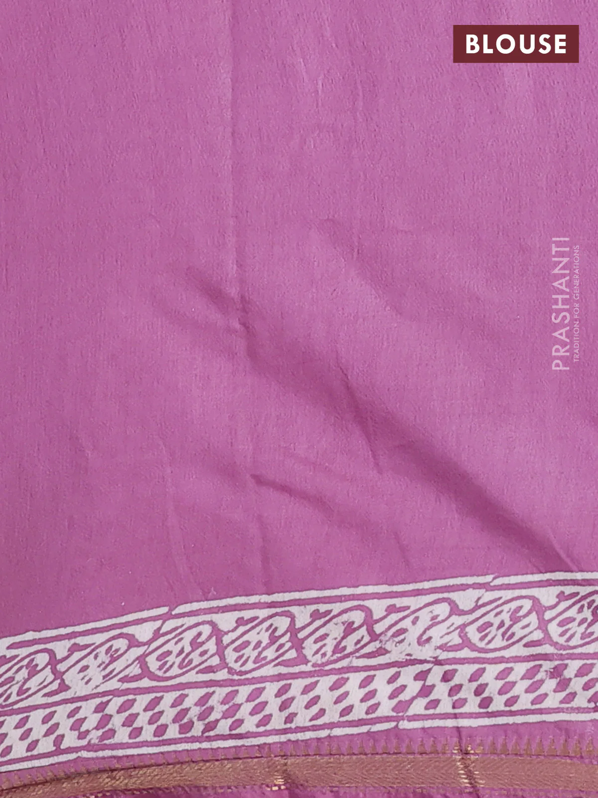 Semi bhagalpuri saree lavender with allover prints and zari woven border - Image 4