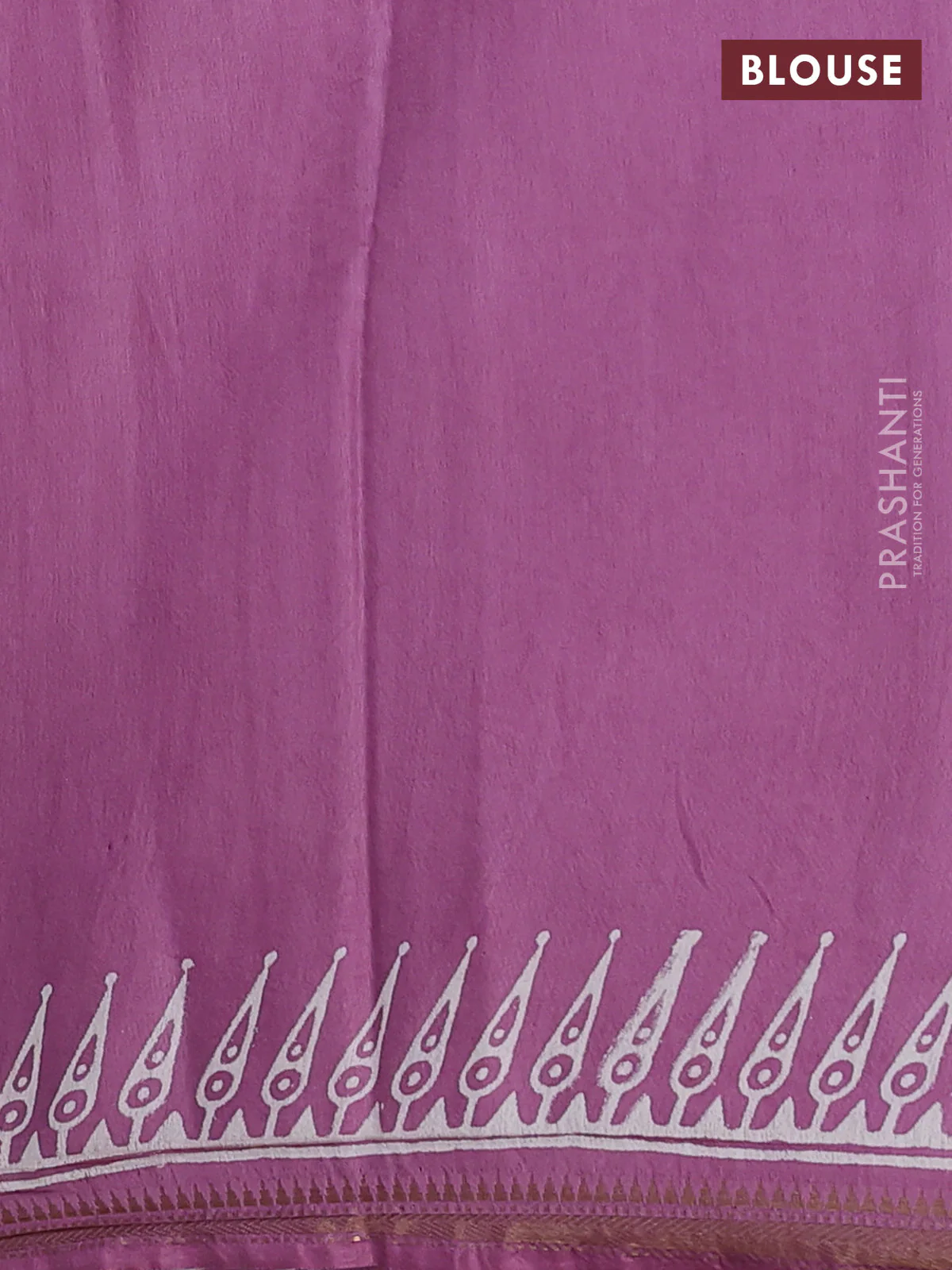 Semi bhagalpuri saree lavender with allover prints and zari woven border - Image 4