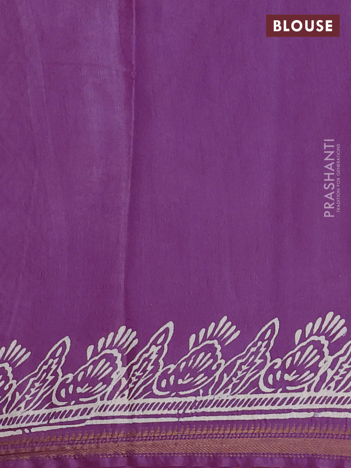 Semi bhagalpuri saree lavender with allover prints and zari woven border - Image 4