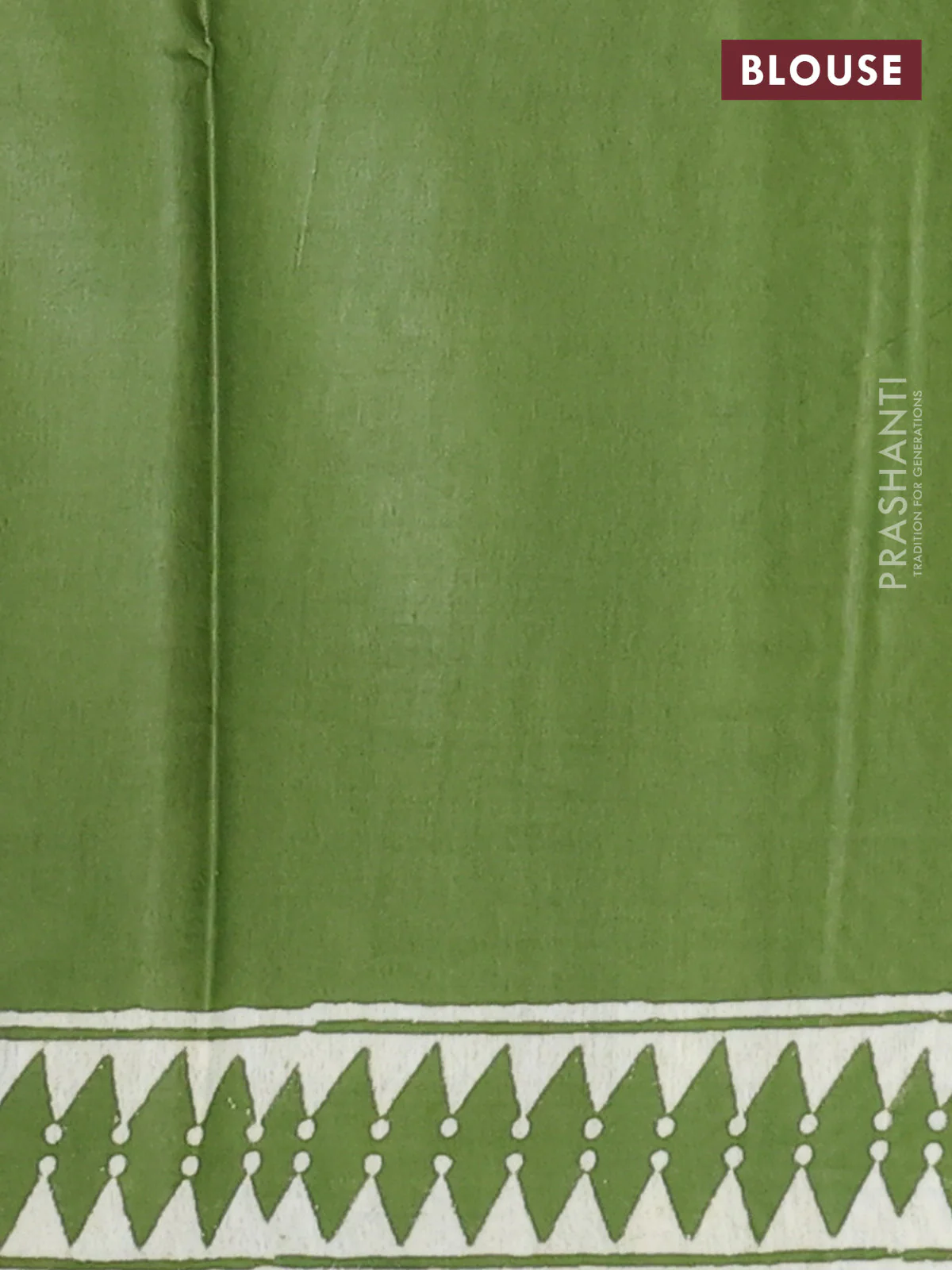 Semi bhagalpuri saree light green with allover prints and zari woven border - Image 4