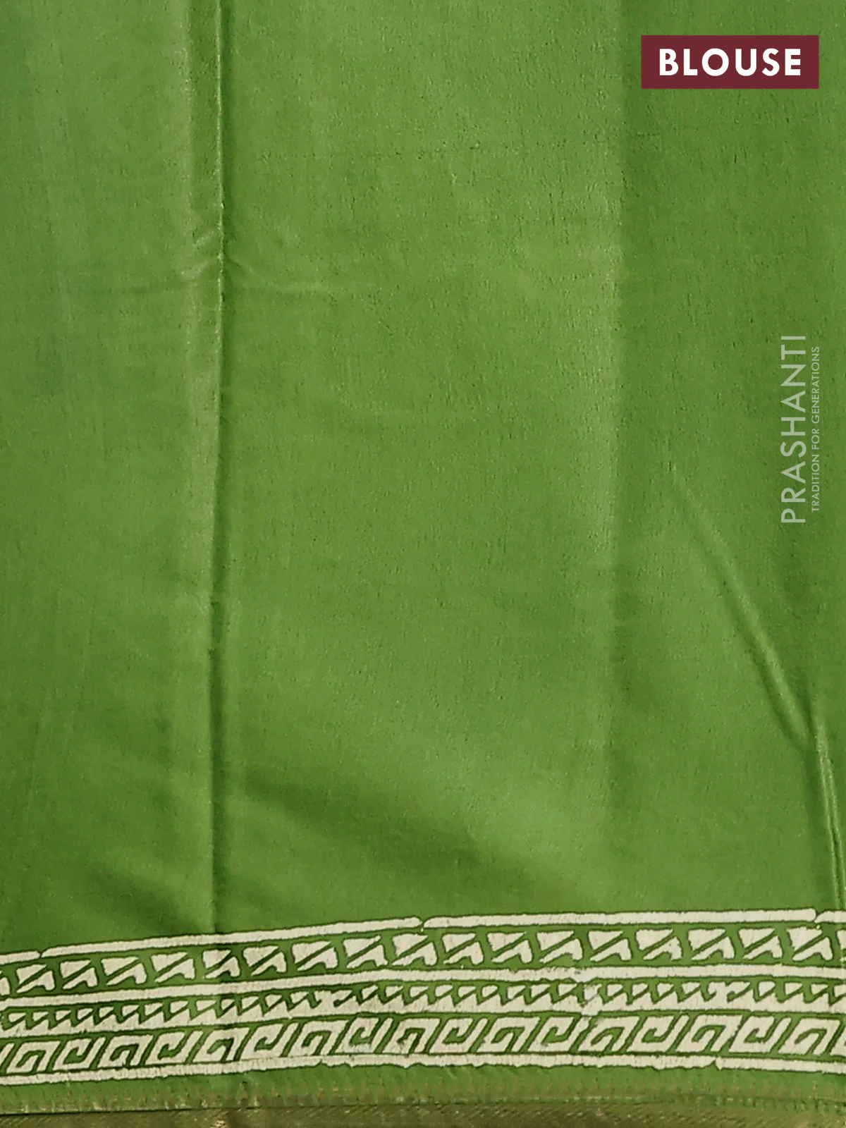 Semi bhagalpuri saree light green with allover prints and zari woven border - Image 4