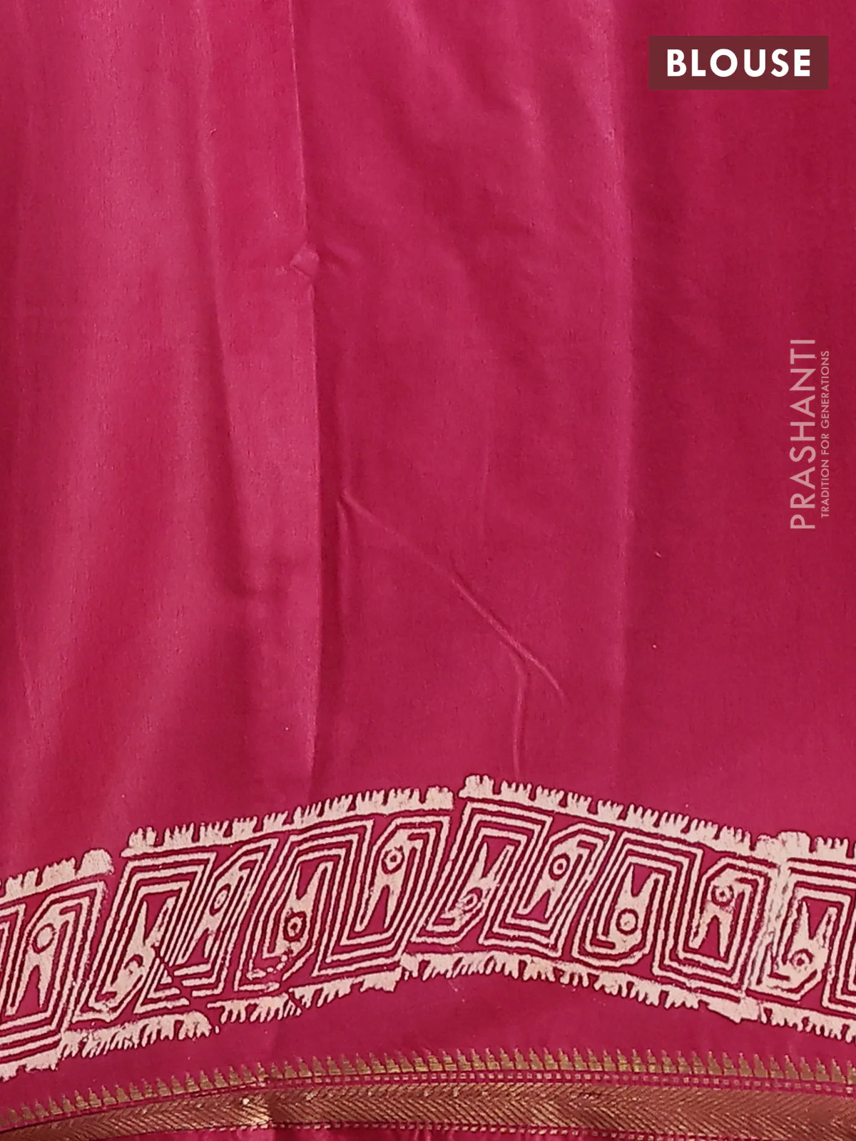Semi bhagalpuri saree maroon shade with allover prints and zari woven border - Image 4