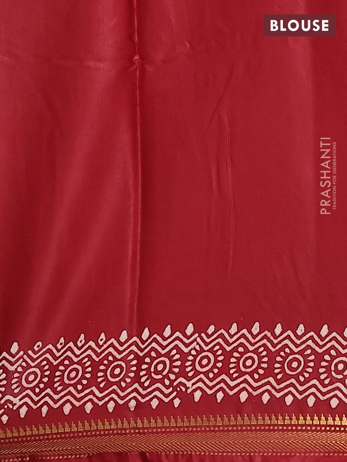 Semi bhagalpuri saree maroon with allover prints and zari woven border - Image 4