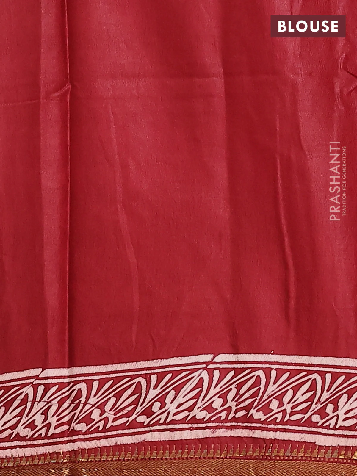 Semi bhagalpuri saree maroon with allover prints and zari woven border - Image 4