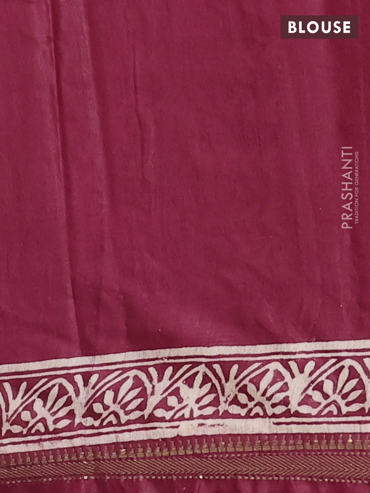 Semi bhagalpuri saree maroon with allover prints and zari woven border - Image 4