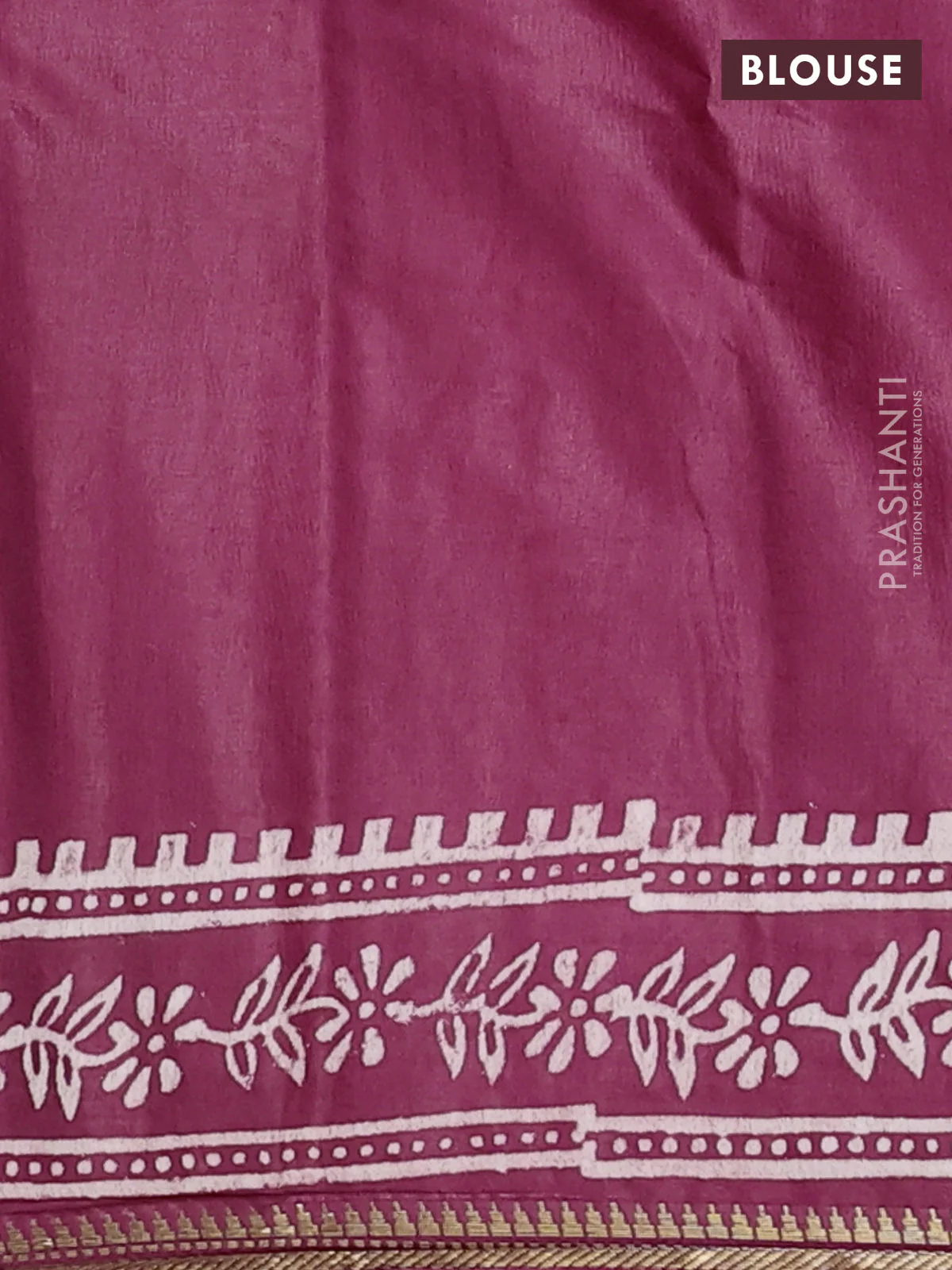 Semi bhagalpuri saree maroon with allover prints and zari woven border - Image 4