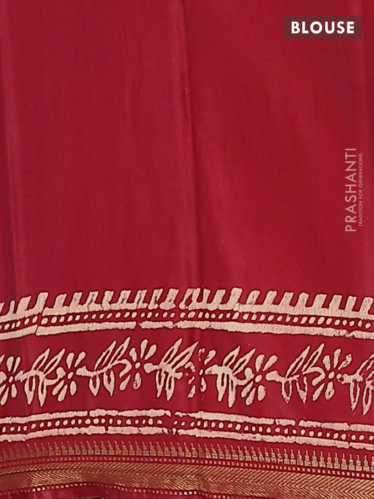 Semi bhagalpuri saree maroon with allover prints and zari woven border - Image 4