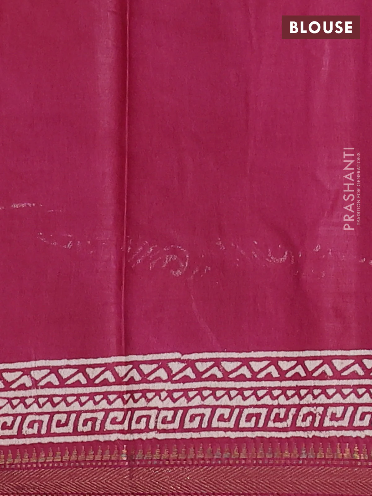 Semi bhagalpuri saree maroon with allover prints and zari woven border - Image 4