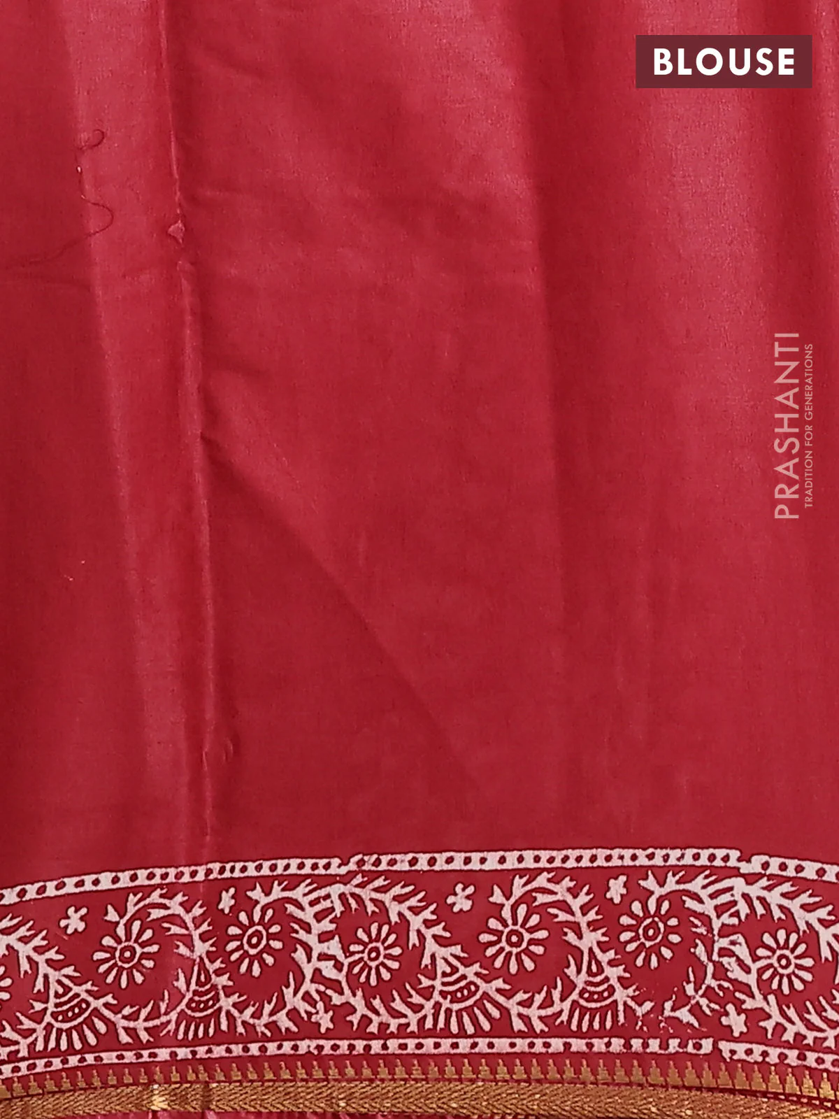 Semi bhagalpuri saree maroon with allover prints and zari woven border - Image 4