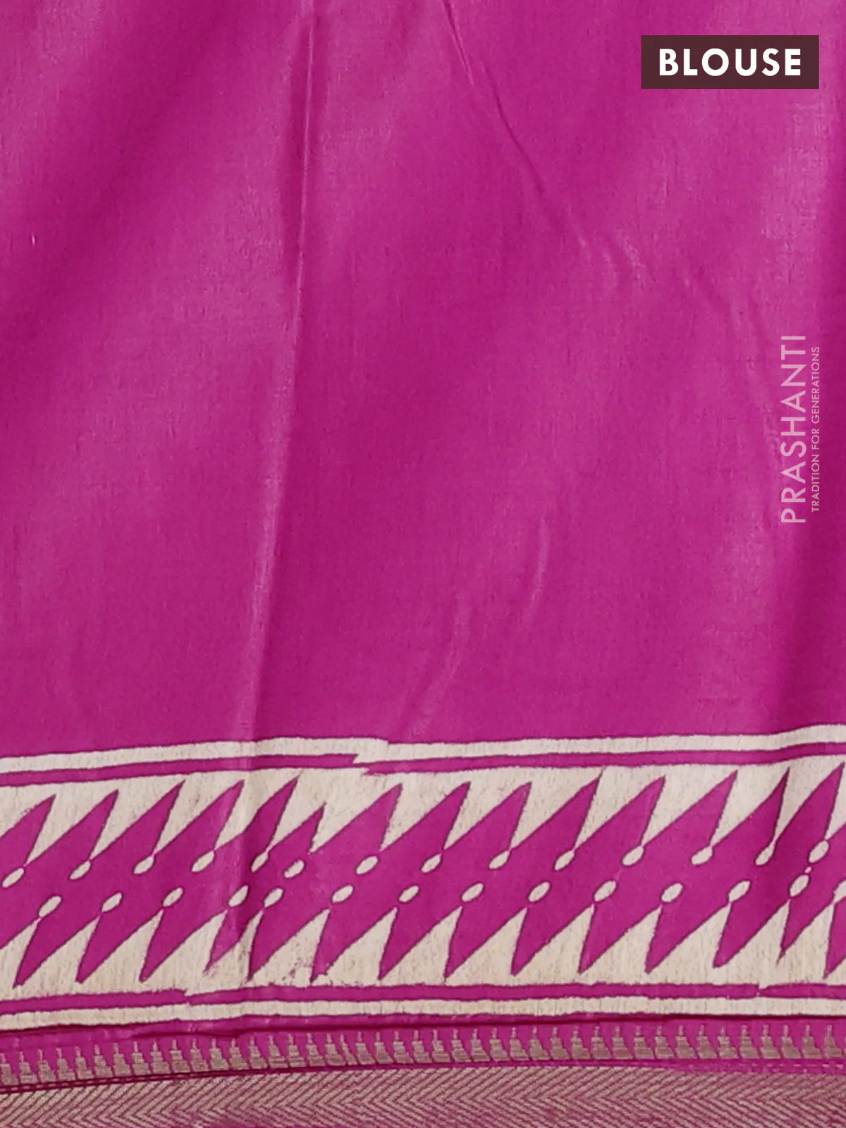 Semi bhagalpuri saree pink with allover prints and zari woven border - Image 4