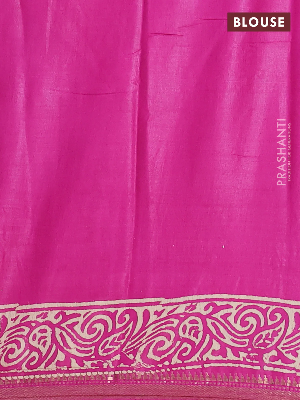 Semi bhagalpuri saree pink with allover prints and zari woven border - Image 4