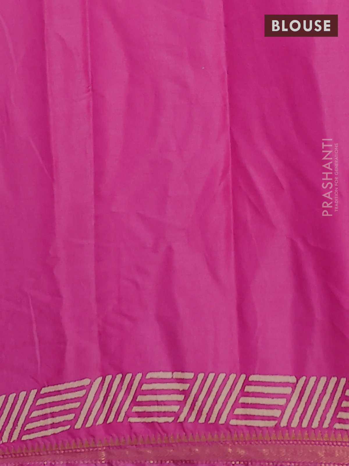 Semi bhagalpuri saree pink with allover prints and zari woven border - Image 4