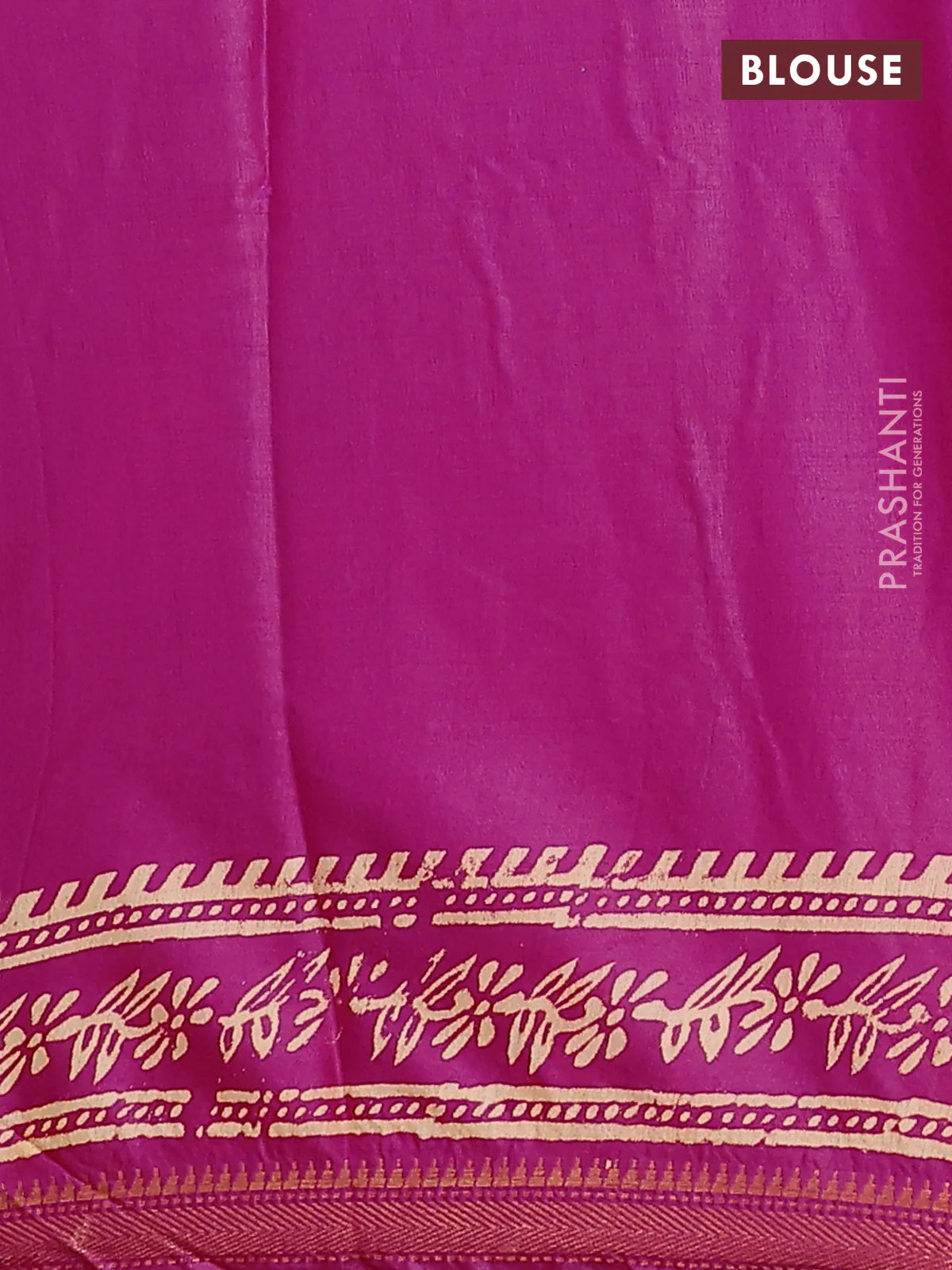 Semi bhagalpuri saree pink with allover prints and zari woven border - Image 4