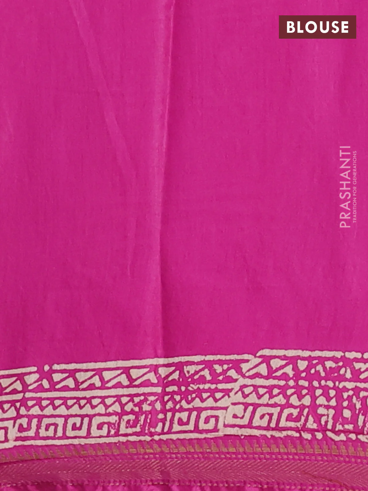 Semi bhagalpuri saree pink with allover prints and zari woven border - Image 4