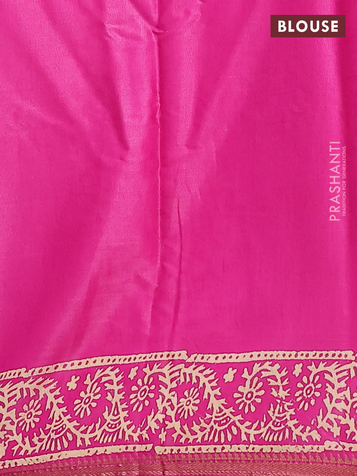 Semi bhagalpuri saree pink with allover prints and zari woven border - Image 4