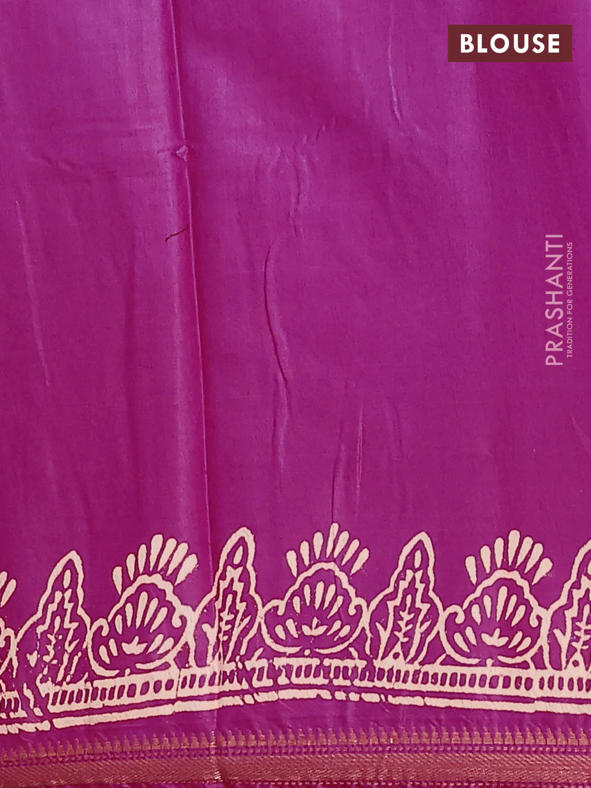 Semi bhagalpuri saree pink with allover prints and zari woven border - Image 4