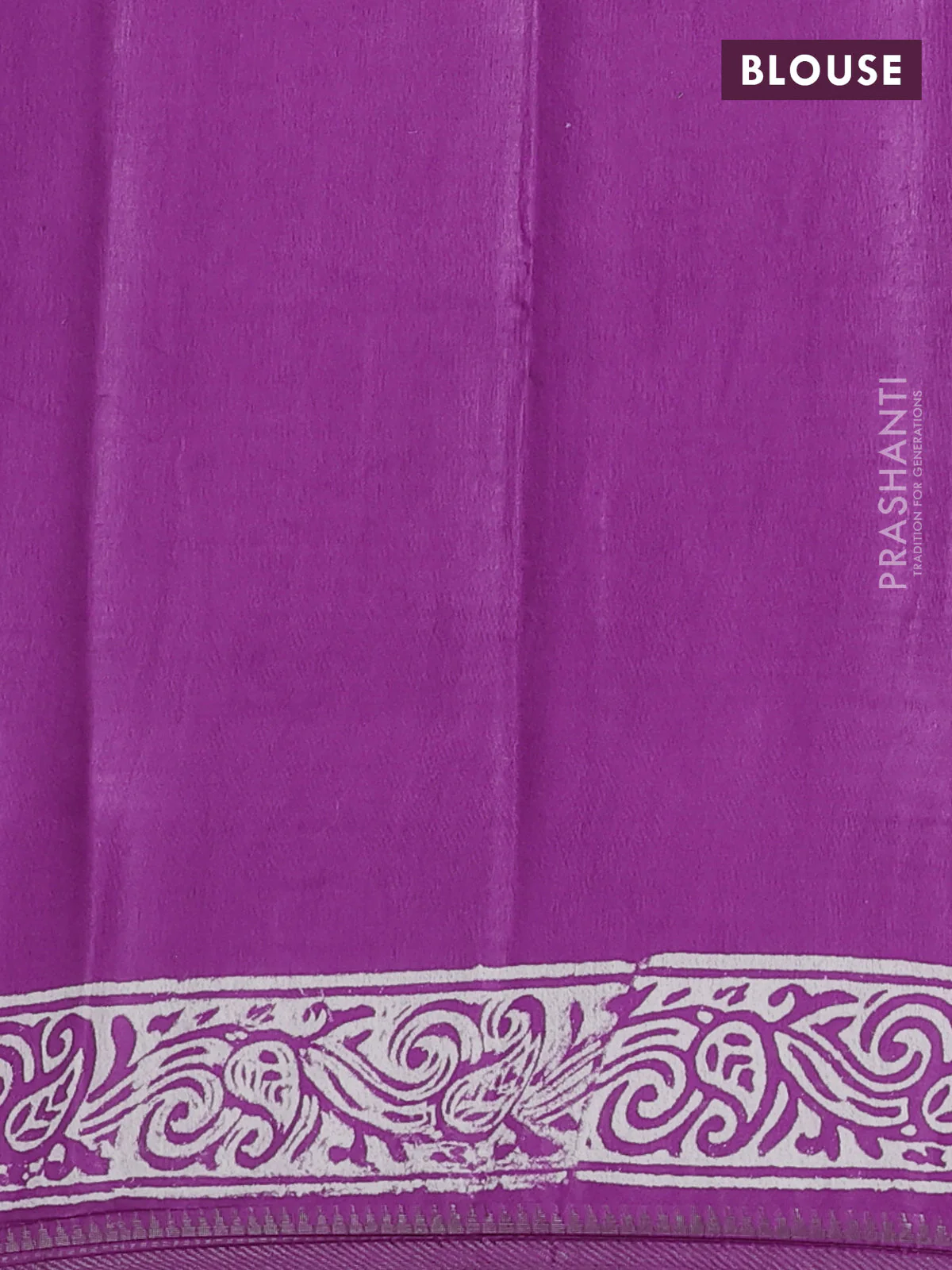 Semi bhagalpuri saree purple with allover prints and zari woven border - Image 4