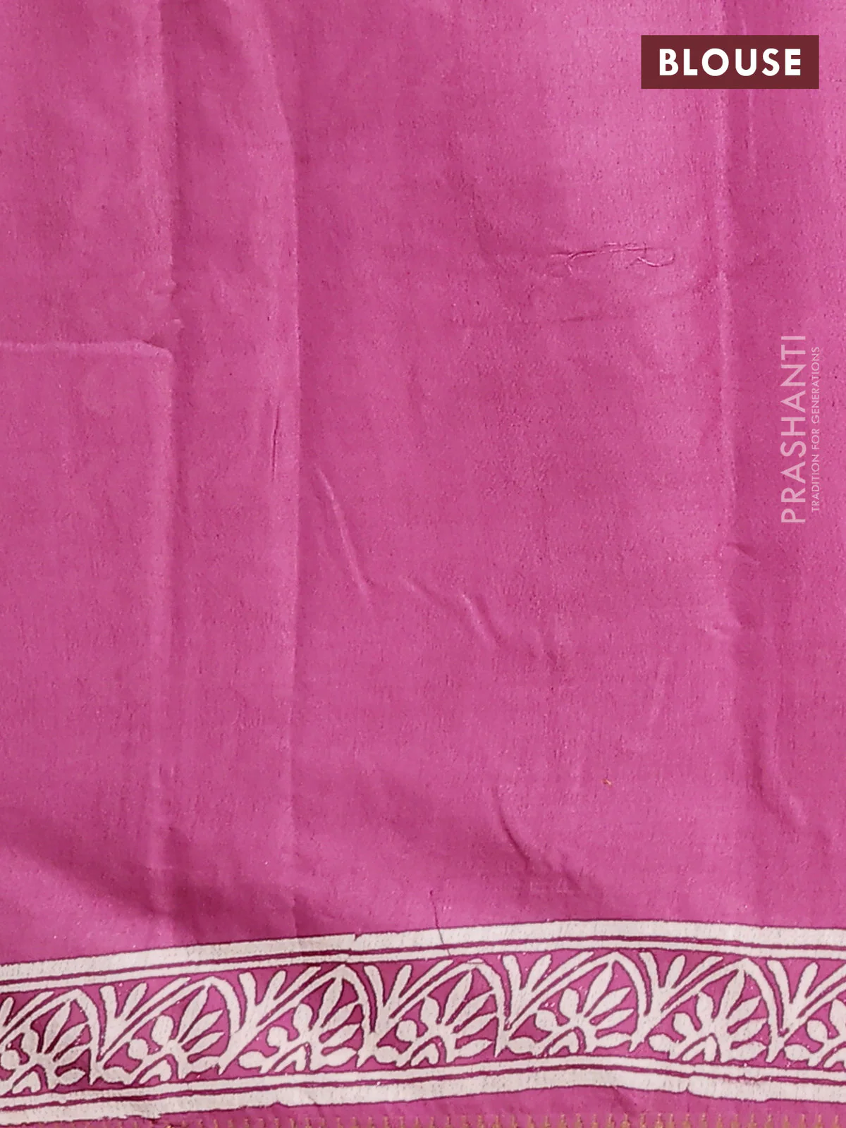 Semi bhagalpuri saree purple with allover prints and zari woven border - Image 4