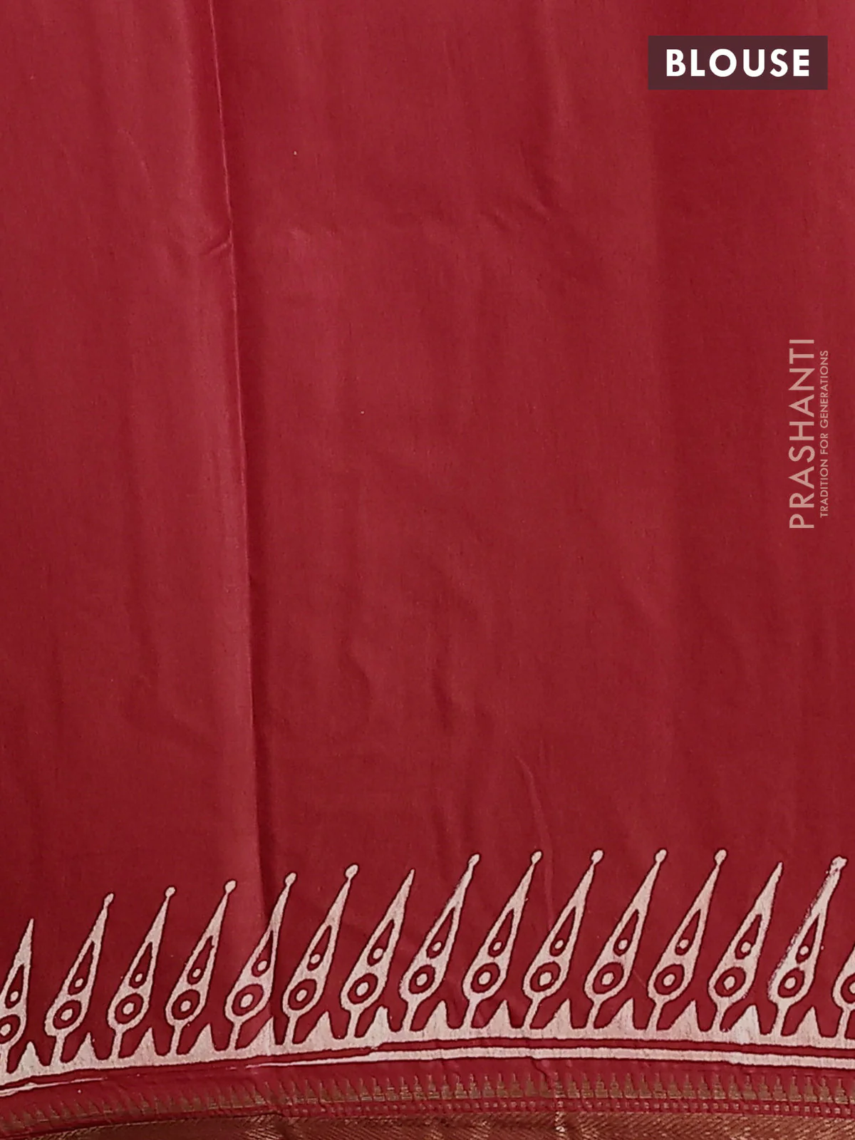 Semi bhagalpuri saree red with allover prints and zari woven border - Image 4