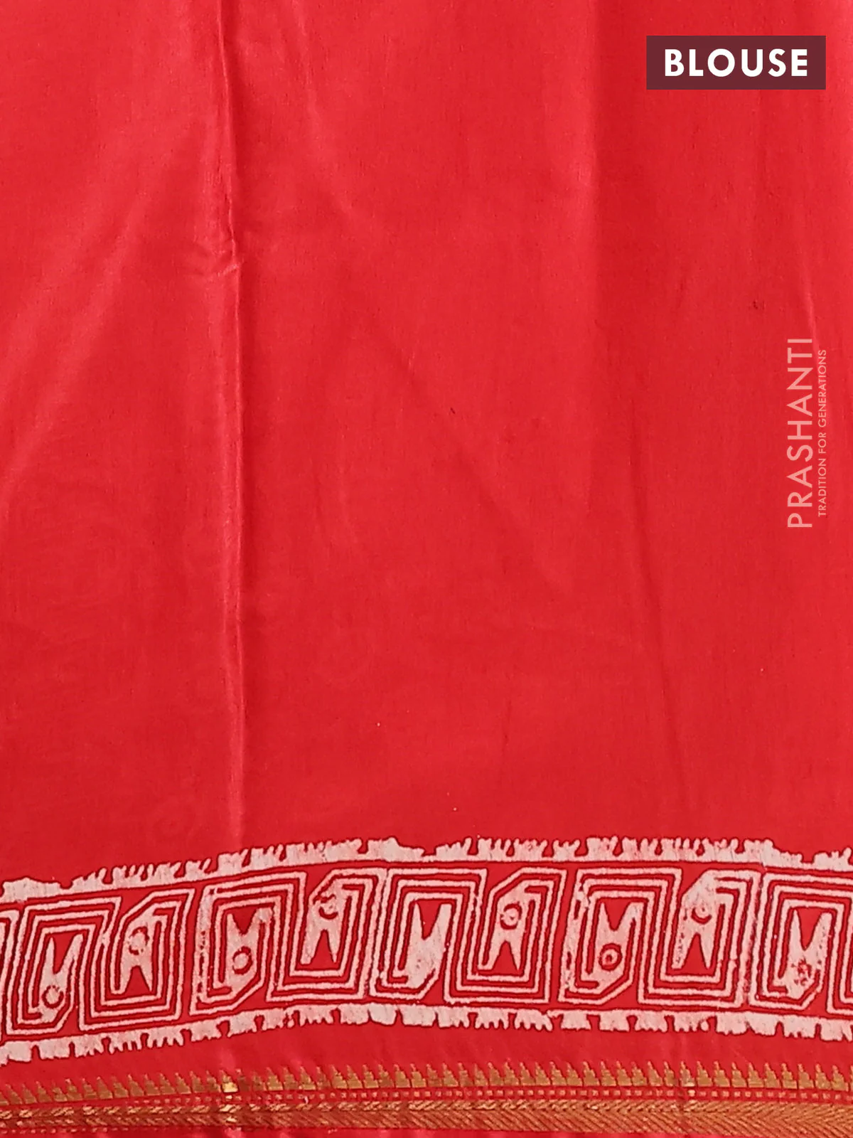 Semi bhagalpuri saree rust with allover prints and zari woven border - Image 4