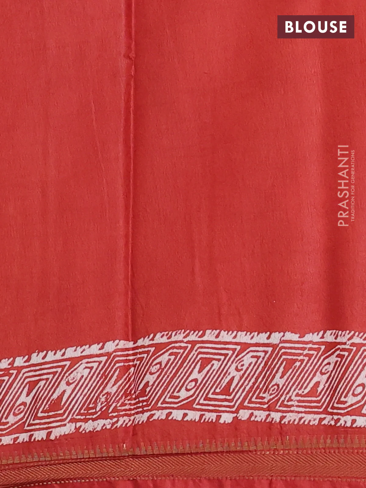 Semi bhagalpuri saree rust with allover prints and zari woven border - Image 4